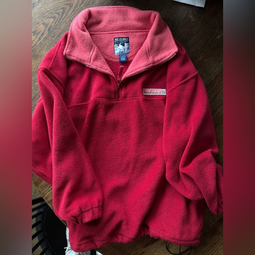 Vintage Big Dogs polar tech red Fleece Pullover